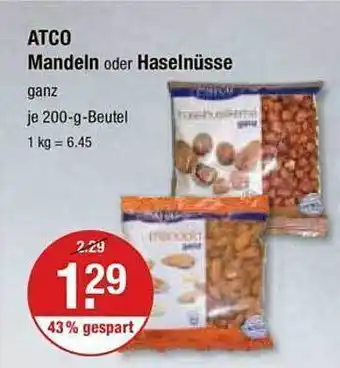 V Markt Atco mandeln oder haselnüsse Angebot