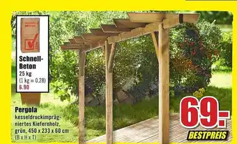 B1 Discount Baumarkt Schnell-beton oder pergola Angebot