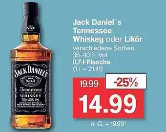 Famila Nord West Jack daniel's tennessee whiskey oder likör Angebot