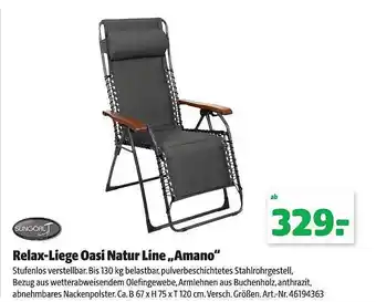 Hagebau Relax-liege oasi natur line „amano“ Angebot