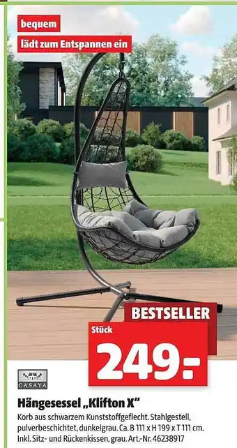 Hagebau Casaya hängesessel „klifton x“ Angebot