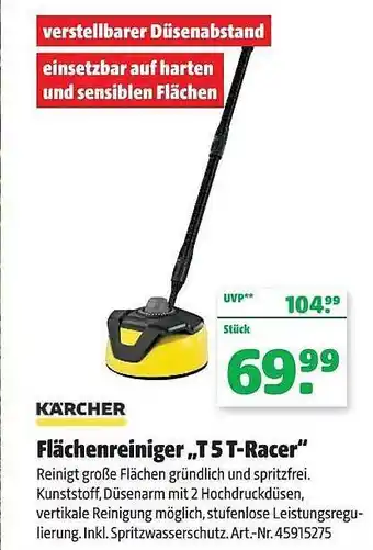 Hagebau Kärcher flächenreiniger „t 5 t-racer“ Angebot