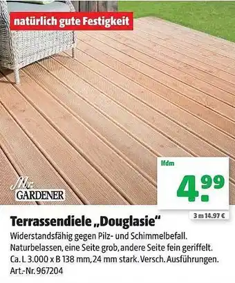 Hagebau Mr. gardener terrassendiele „douglasie“ Angebot