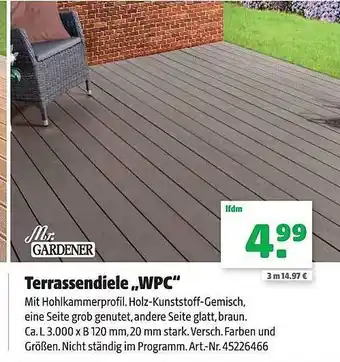 Hagebau Mr. gardener terrassendiele „wpc“ Angebot