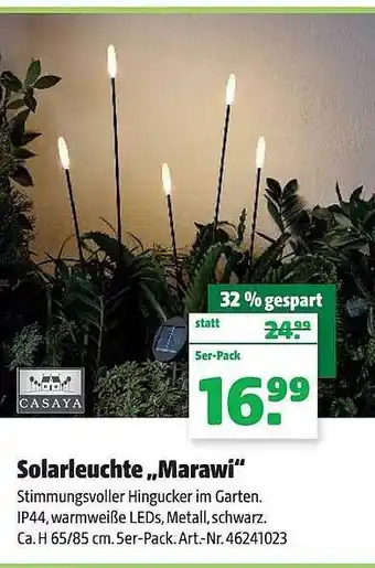 Hagebau Casaya solarleuchte „marawi“ Angebot