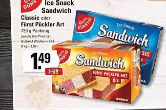 Meyer's Frischemarkt Gut & günstig ice snack sandwich classic oder fürst pückler art Angebot