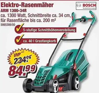 Poco Bosch elektro-rasenmäher arm 1300-34r Angebot