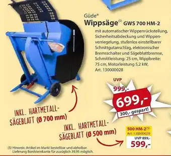 Sonderpreis Baumarkt Güde wippsäge gws700 hm-2 Angebot