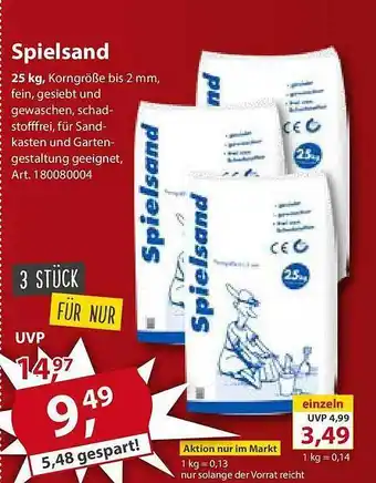 Sonderpreis Baumarkt Spielsand Angebot