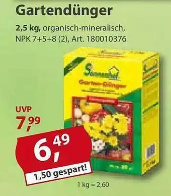 Sonderpreis Baumarkt Gartendünger sonnenhof Angebot