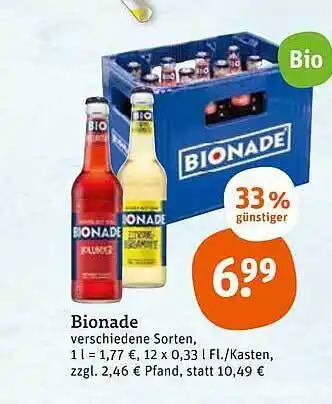 tegut Bionade verschiedene sorten Angebot