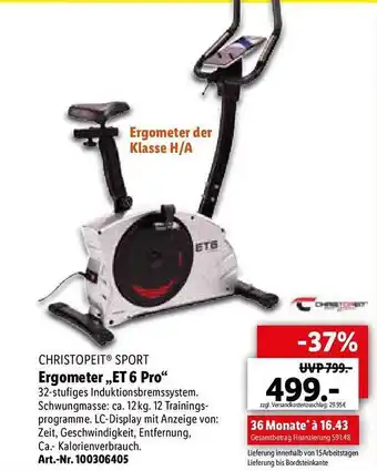 Lidl Ergometer,,ET 6 Pro'' Angebot