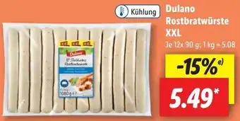 Lidl Dulano Rostbratwürste XXL 12 x 90 g Angebot