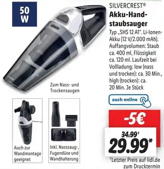 Lidl Silvercrest Akku Handstaubsauger SHS 12 A1 Angebot