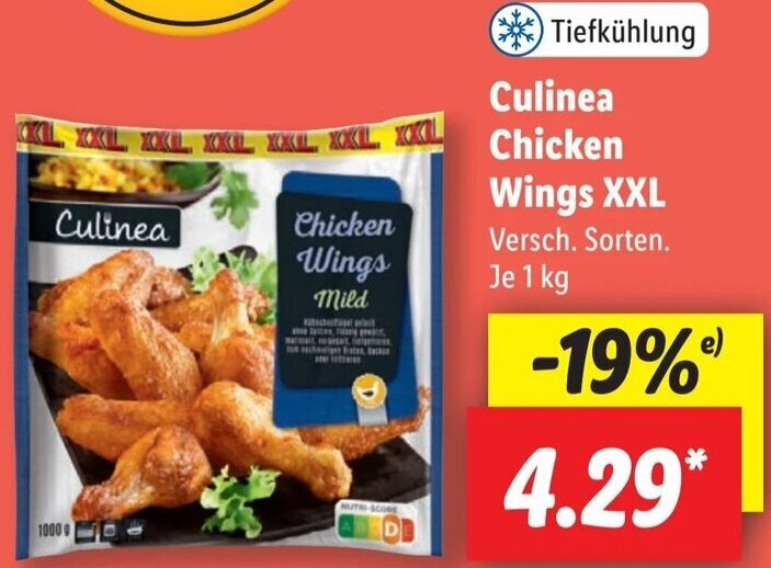 Culinea Chicken Wings XXL 1 kg Angebot bei Lidl