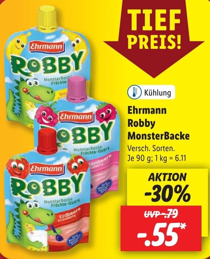 Ehrmann Robby Ehrmann Monster Backe Knisterjoghurt Von Penny Markt – CXDHVT