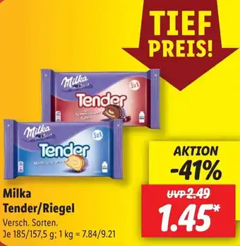 Lidl Milka Tender/Riegel 185/157,5 g Angebot