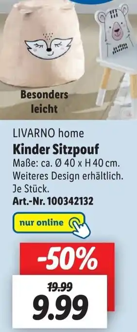 Lidl Livarno Home Kinder Sitzpouf Angebot