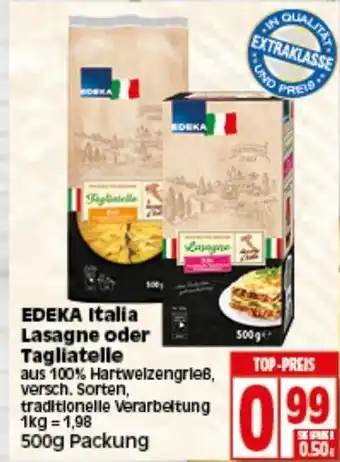 Elli Markt Edeka Italia Lasagne oder Tagliatelle 500g Angebot