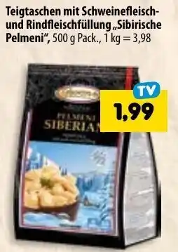 Mix Markt Sibirische Pelmeni Teigtaschen mit Schweinefleisch und Rindfleischfüllung 500 g Pack. Angebot