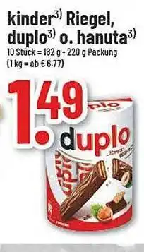 trinkgut Kinder riegel, duplo oder hanuta Angebot