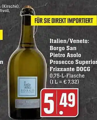 Scheck-in-Center Italien-veneto: borgo san pietro asolo prosecco superior frizzante docg Angebot