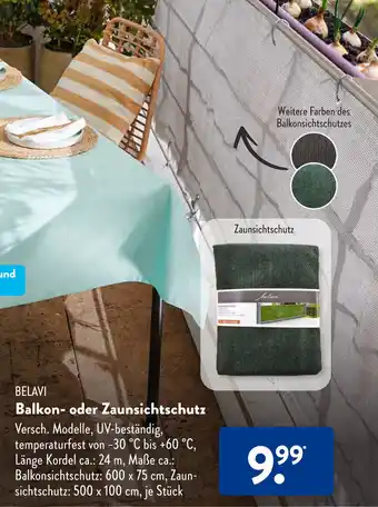 Aldi Süd Belavi Balkon oder Zaunsichtschutz Angebot