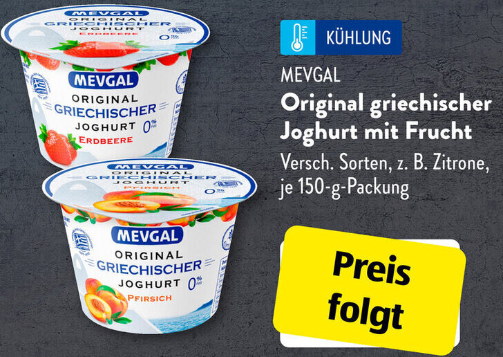 Mevgal Original griechischer Joghurt mit Frucht 150 g Packung Angebot