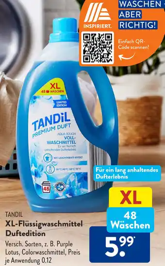 Aldi Süd Tandil XL Flüssigwaschmittel Duftedition 48 Wäschen Angebot