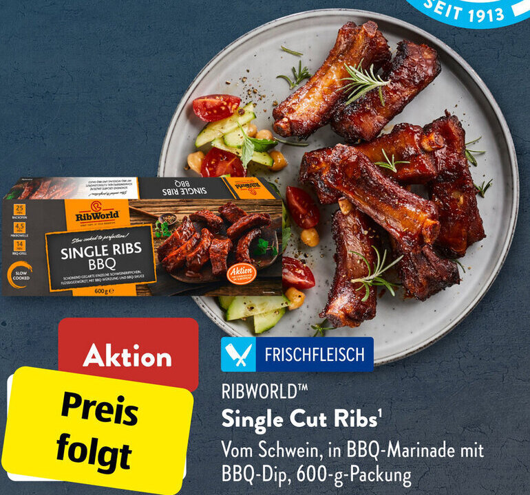 Ribworld Single Cut Ribs 600 g Packung Angebot bei Aldi Süd