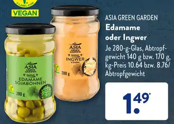 Aldi Süd Asia Green Garden Edamame oder Ingwer 280 g Glas Angebot