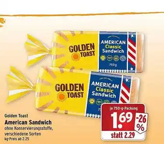 Wasgau Golden toast american sandwich Angebot