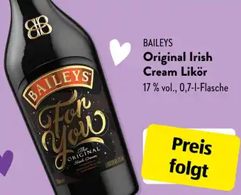 Aldi Süd Baileys Original Irish Cream Likör 0,7 L Flasche Angebot