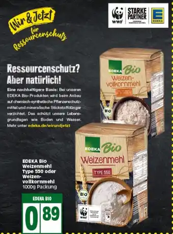 Elli Markt Edeka Bio Weizenmehl Type 550 oder Weizenvollkornmehl 1000g Angebot