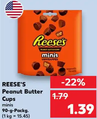 Kaufland Reese's Peanut Butter Cups 90 g Packg. Angebot