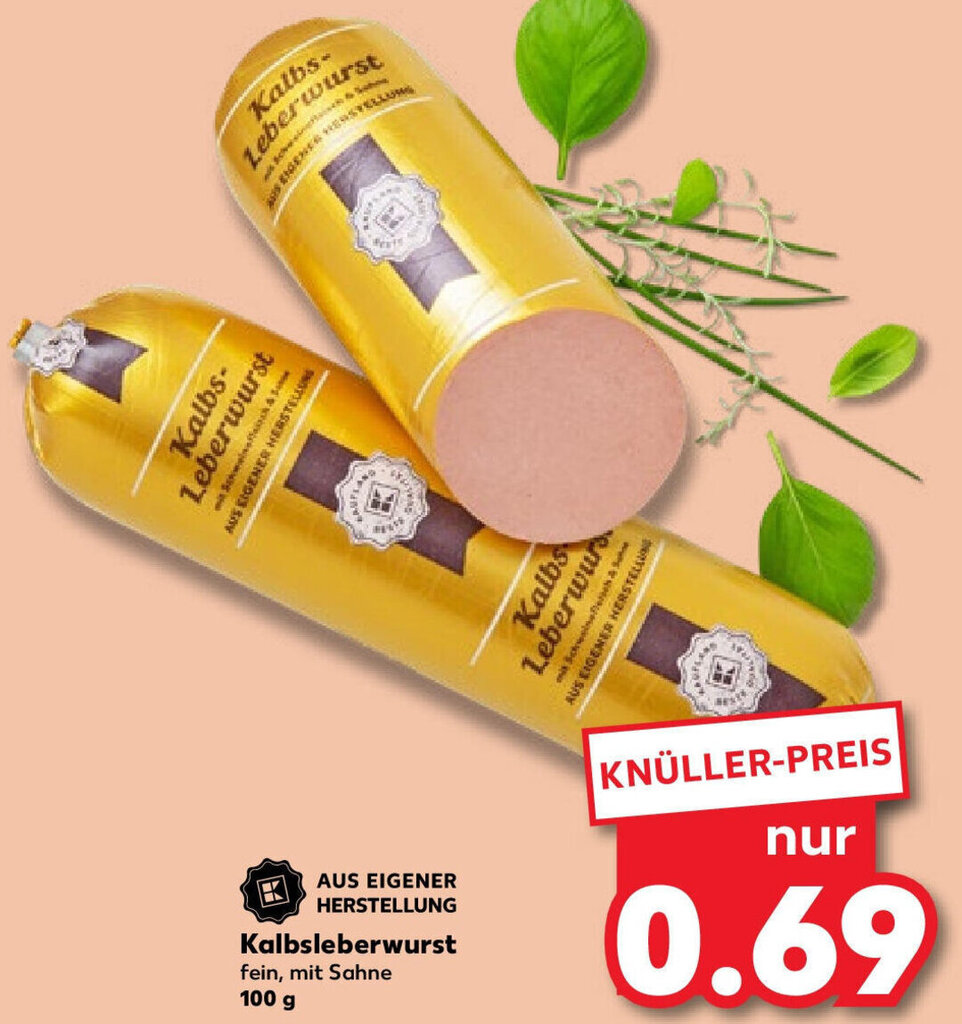 Kalbsleberwurst 100 g Angebot bei Kaufland