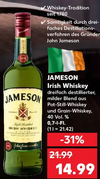 Kaufland Jameson Irish Whiskey 0,7 L-Fl. Angebot