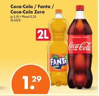 Trink und Spare Coca Cola, Fanta o. Coca Cola Zero 2L Angebot