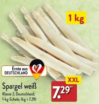 Aldi Nord Spargel weiß 1 kg Schale Angebot