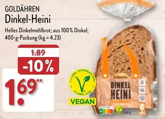 Aldi Nord Goldähren Dinkel Heini 400 g Packung Angebot
