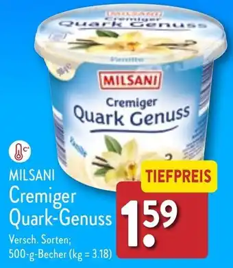 Aldi Nord Milsani Cremiger Quark Genuss 500 g Becher Angebot