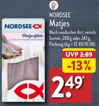 Aldi Nord Nordsee Matjes 200 g oder 247 g Angebot