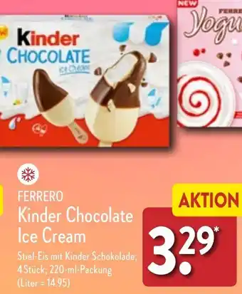 Aldi Nord Ferrero Kinder Chocolate Ice Cream 220 ml Packung Angebot