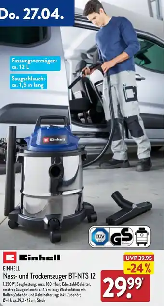 Aldi Nord Einhell Nass und Trockensauger BT-NTS 12 Angebot