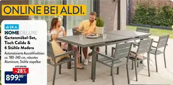 Aldi Nord Home Deluxe Gartenmöbel Set, Tisch Calido & 6 Stühle Madera Angebot