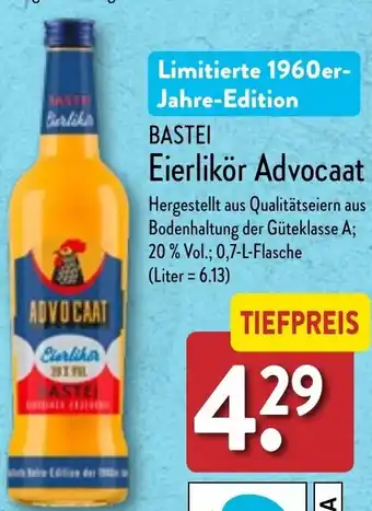 Aldi Nord Bastei Eierlikör Advocaat 0,7 L Flasche Angebot