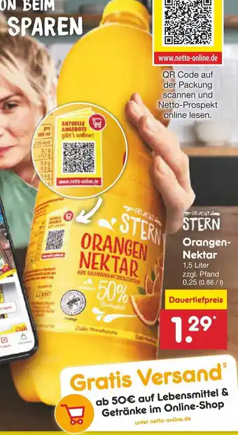 Netto Marken-Discount Frucht Stern Orangen-Nektar 1.5L Angebot