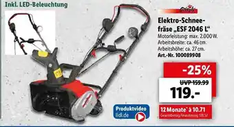 Lidl Elektro Schneefräse,,ESF 2046 L'' Angebot