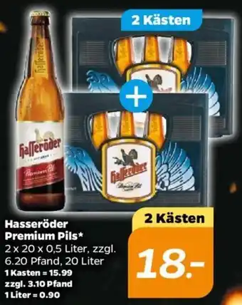 NETTO Hasseröder Premium Pils 2x20x0,5 Liter Angebot