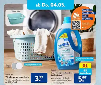 Aldi Süd Easy home wäschewanne oder -korb oder tandil xl-flüssigwaschmittel duftedition Angebot